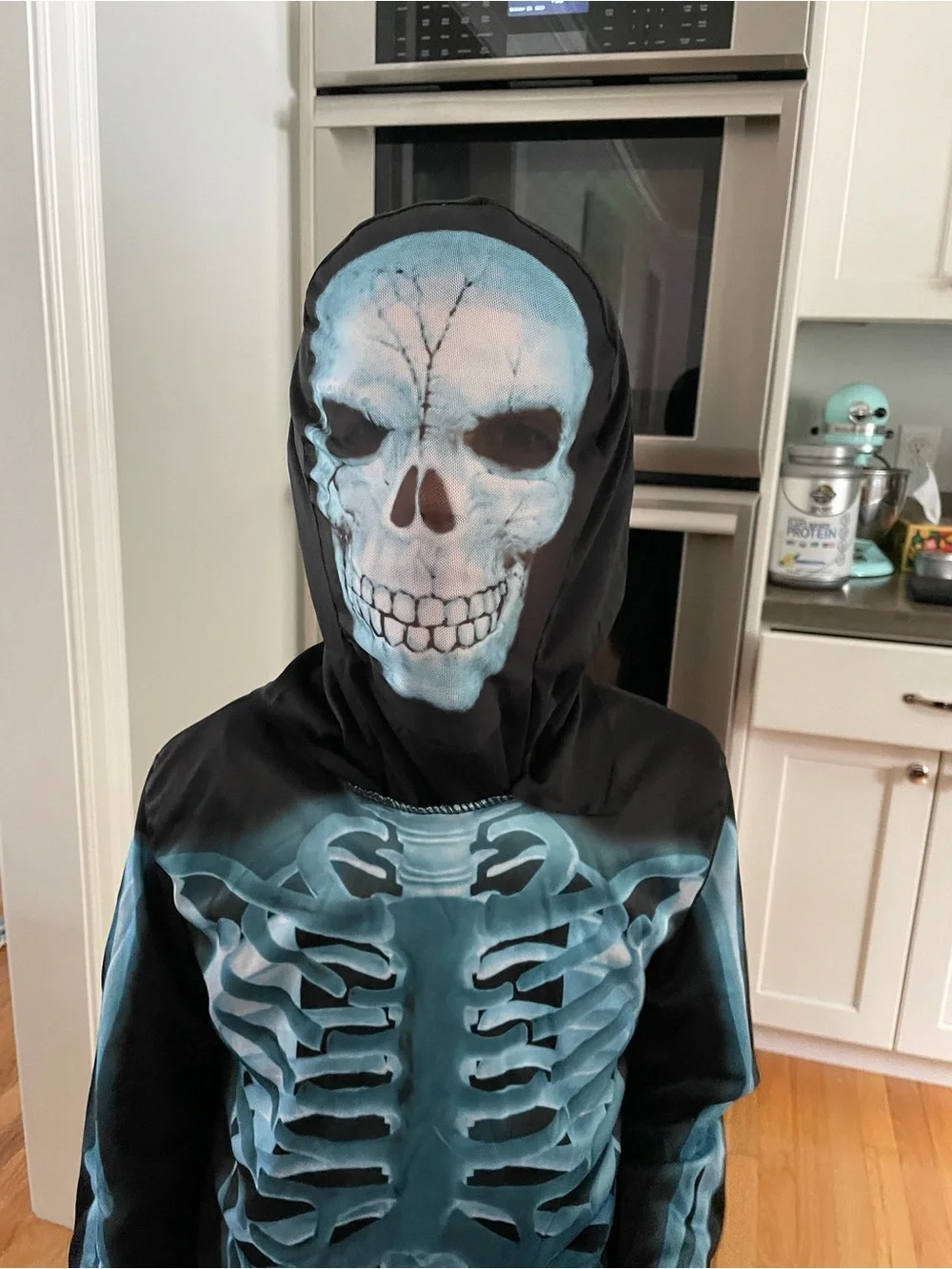 Kids' X-Ray Skeleton Halloween Costume Jumpsuit with Accessories | M (8)